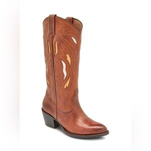 Frye Brown and Tan Heeled Boots